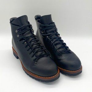 Feit Black Unlined Lace Up Hiker Boots - Size 41